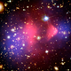 The Bullet Cluster Image: X-ray: NASA/CXC/CfA/M.Markevitch et al.; Optical: NASA/STScI; Magellan/U.Arizona/D.Clowe et al.; Lensing Map: NASA/STScI; ESO WFI; Magellan/U.Arizona/D.Clowe et al.